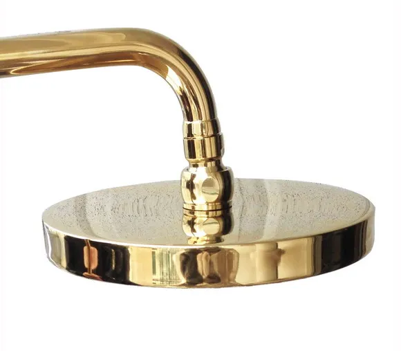 Luxury Polished Gold Color Brass 7.7 inch Bathroom Silicone Nozzle