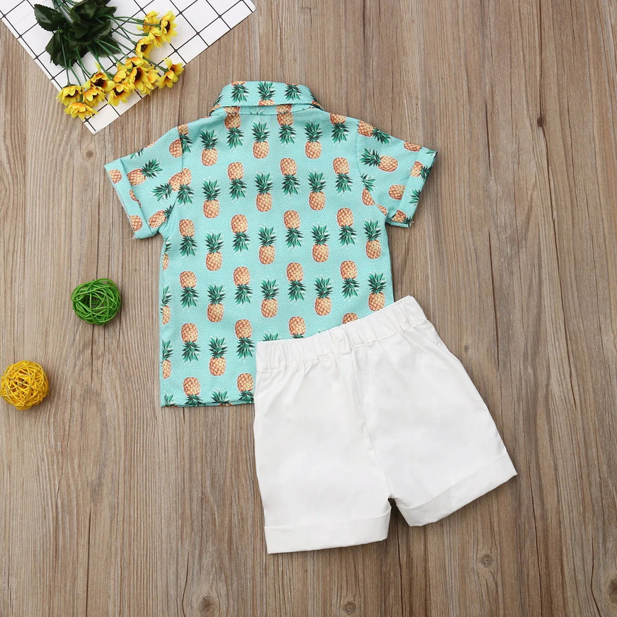 Коллекция года, брендовая детская рубашка с изображением ананаса для маленьких мальчиков+ шорты, штаны летний повседневный комплект для свадебной вечеринки, летняя одежда для мальчиков пляжная одежда для отдыха