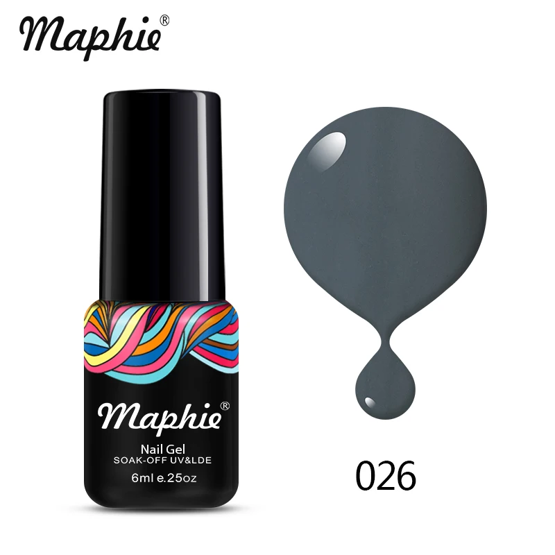 026 Maphie Черный Цвет УФ-гель для ногтей 6 мл дизайн ногтей замочить от УФ лак для ногтей Полупостоянный светодиодный гель для ногтей эмаль - Цвет: 026