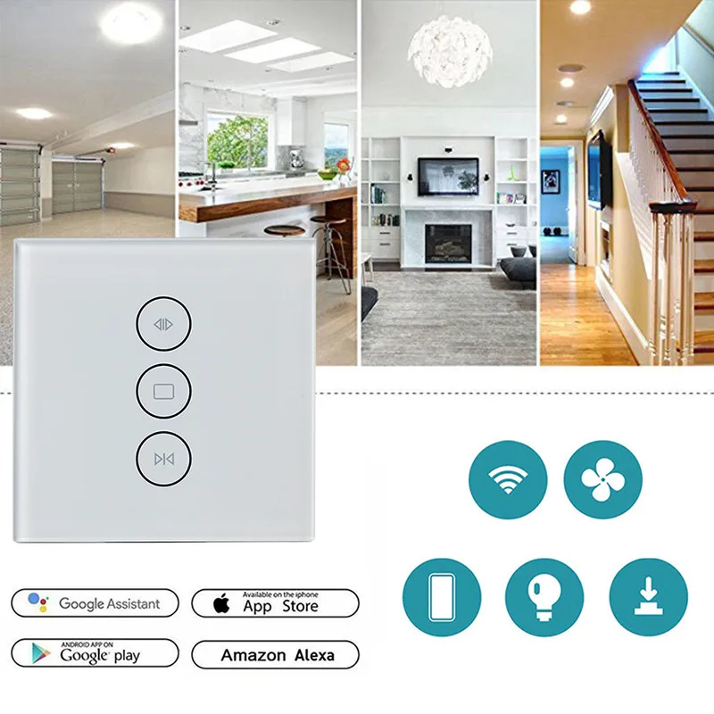 

Smart Life Home WiFi Curtain Switch for Electric Motorized Curtain Blind Roller Shutter, Google Home, Amazon Alexa Voice Control