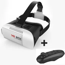 2016 Google Cardboard VR BOX Version VR Virtual Reality 3D Glasses + Bluetooth Wireless Remote Control Gamepad for Smart Phone