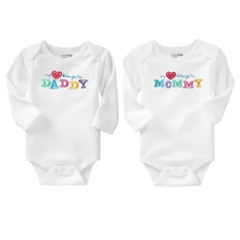

2 PCS/LOT New Baby Boy Girl Clothes Printed I LOVE DAd Mom Newborn Baby Clothing Fashion Long Sleeve Baby Bodysuits Infant bebe