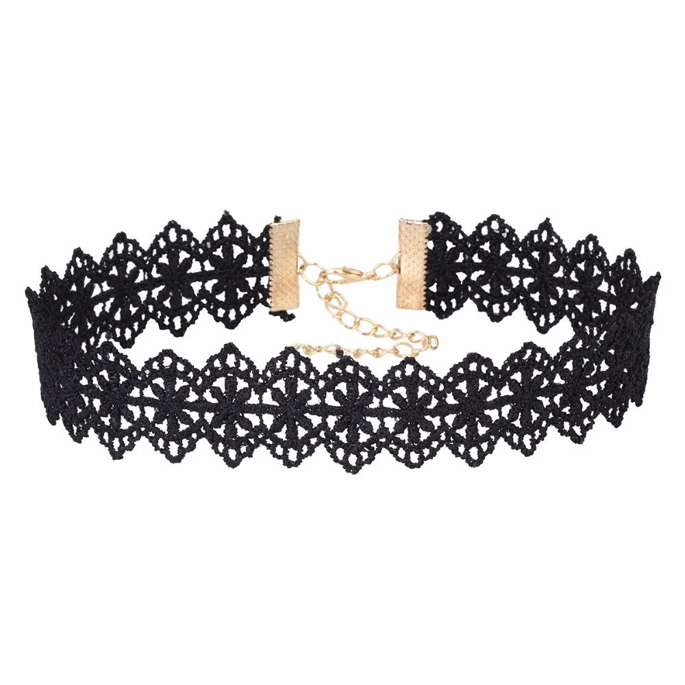 2017 женское колье-чокер черного цвета с вырезом и кружевом ручная работа