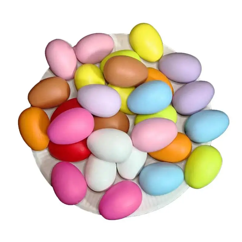 

1/5/10 Pcs Easter Egg Decoration For Home Kids Children DIY Painting Egg With Rope Gifts Plastic Hanging Easter Egg Random Color