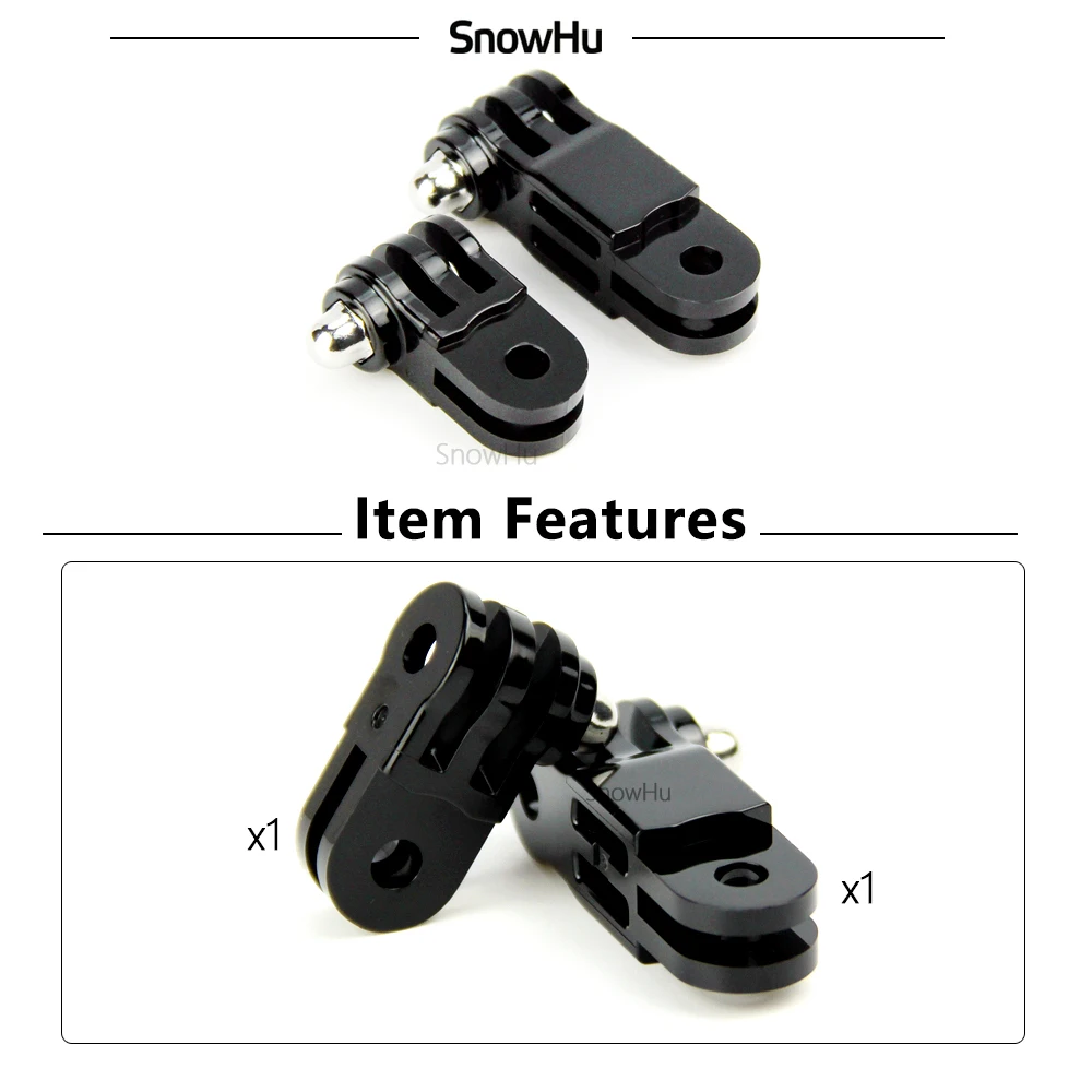SnowHu аксессуары для Gopro прямые соединения Gropro Hero 9 8 7 6 5 4 sjcam xiaomi yi EKEN экшн камеры