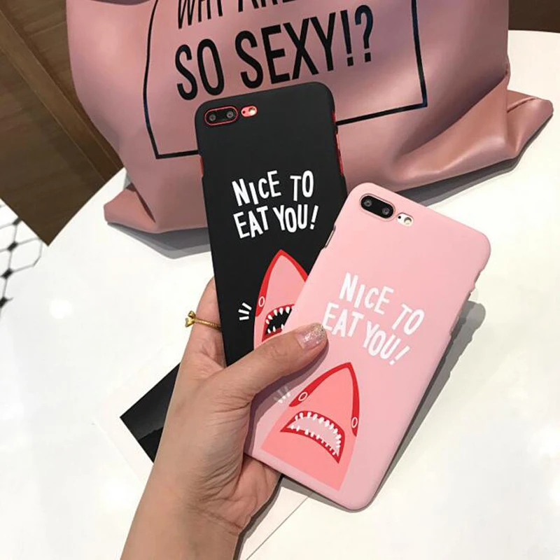 

for Iphone 8 Shark Nice To Eat You Character Pc Hard for 6 S 6s 6plus 7 7plus 8plus Plus X Phone iphone 7plus case