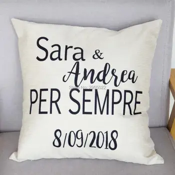 

Personalized Wedding Mr & Mrs couple Pillow Cover,wedding favor,party favor,Newlywed wedding favor,PER SEMPRE cushion