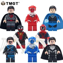 Фигурки tmgt 10 много супер героев синий красный черный Супермен гоночный костюм Tony Zombie Spiderman Medol Детские Подарочные игрушки
