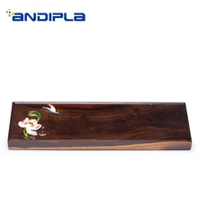 Винтаж черный из сандалового дерева чайная лоток из натурального дерева ручная роспись Творческий узор маленький чайный столик Китайский кунг-фу чайный сервиз аксессуары