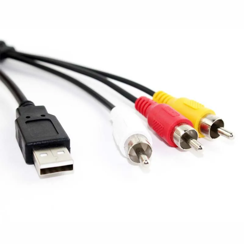 10 шт. 3RCA штекерным USB 2,0 Мужской композитный адаптер Аудио Видео AV видеорегистратор с жестким диском кабель