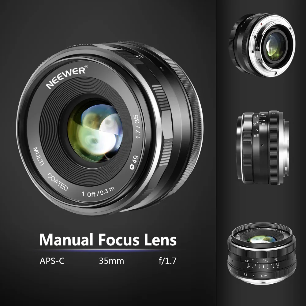 Buy Neewer 35mm F/1.7 Large Aperture HD MC Manual