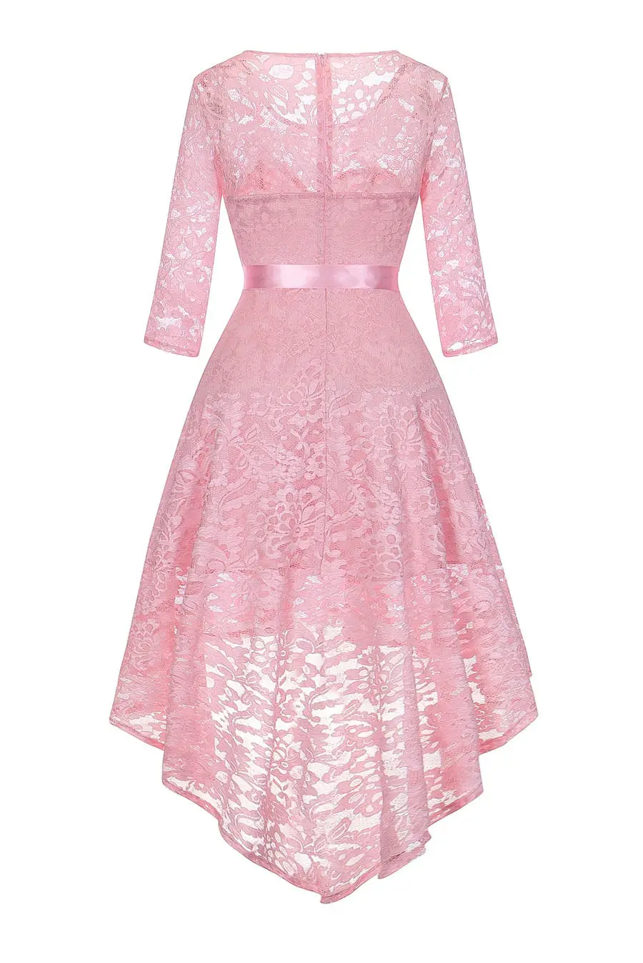 Gladiolus Hot 2018 Autumn Dress Women 34 Sleeve Sexy Lace Hollow Belt Tunic Midi Vintage Dress Evening Cocktail Party Dresses (17)