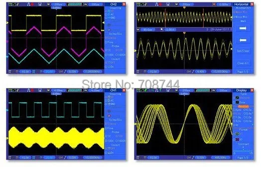 Автоматические измерения 200 MHz 1GSa/s 7' TFT lcd запись Длина 24 K DSO5202P 2 канала цифровой осциллограф