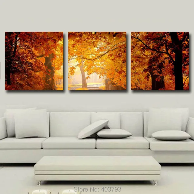 Gold Maples Forest Canvas Prints Wall Art Unframed Modern Decor Gold Maples Forest Canvas Prints Wall Art Unframed Modern Decor Paintings Giclee Artwork For Living Room