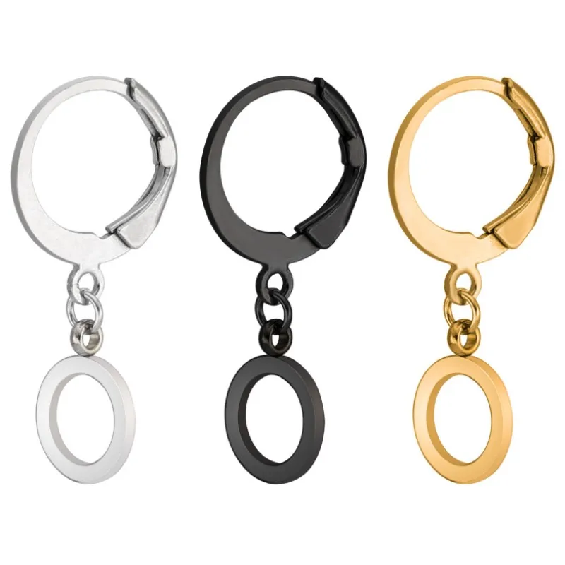 316L Stainless Steel Hoop Earrings for Women Ear Clip Party Jewelry Accessories Gift With Circle Pendant | Украшения и аксессуары