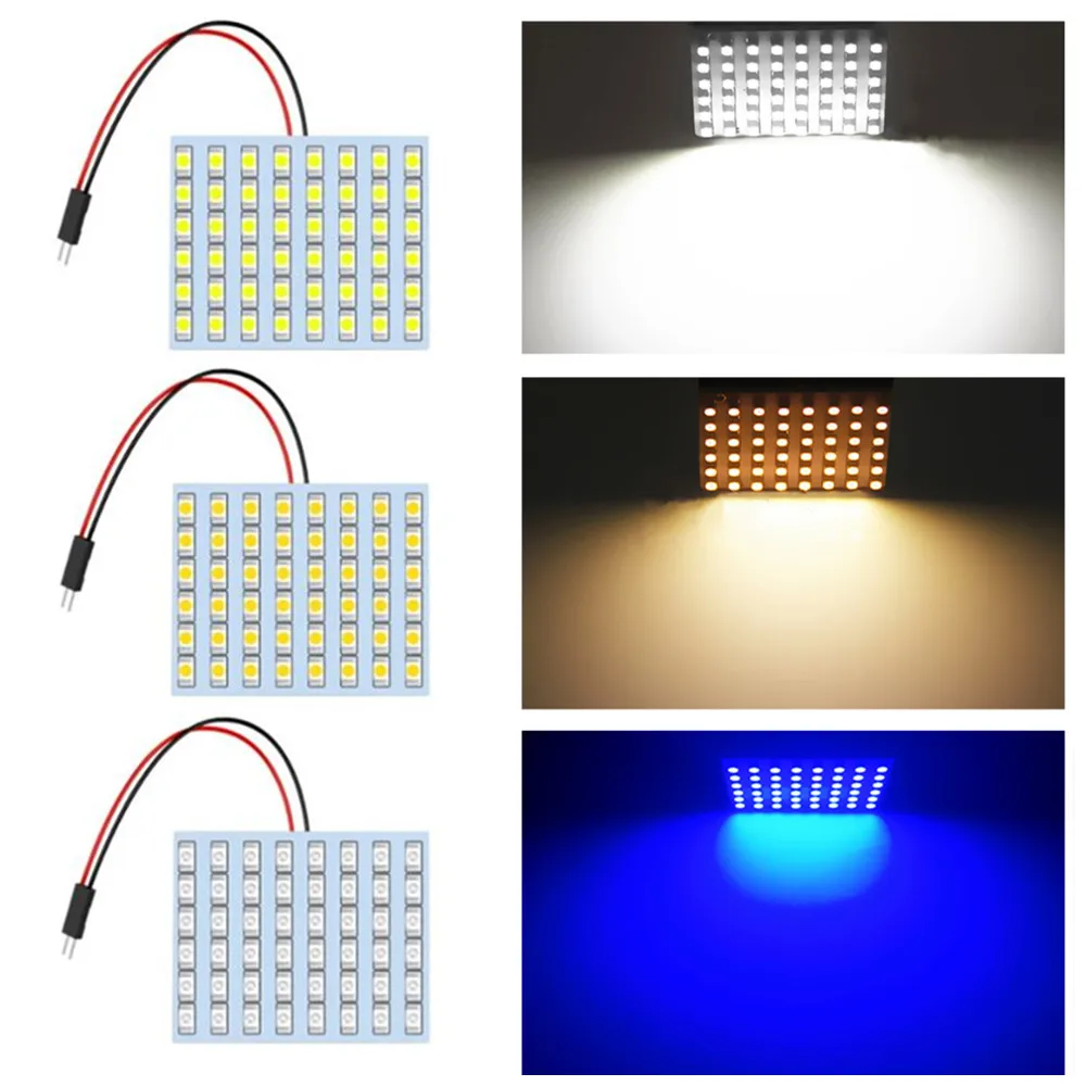 Светодиодная панель для автомобиля 48 SMD синяя белая тёплый белый свет лампы T10 BA9S