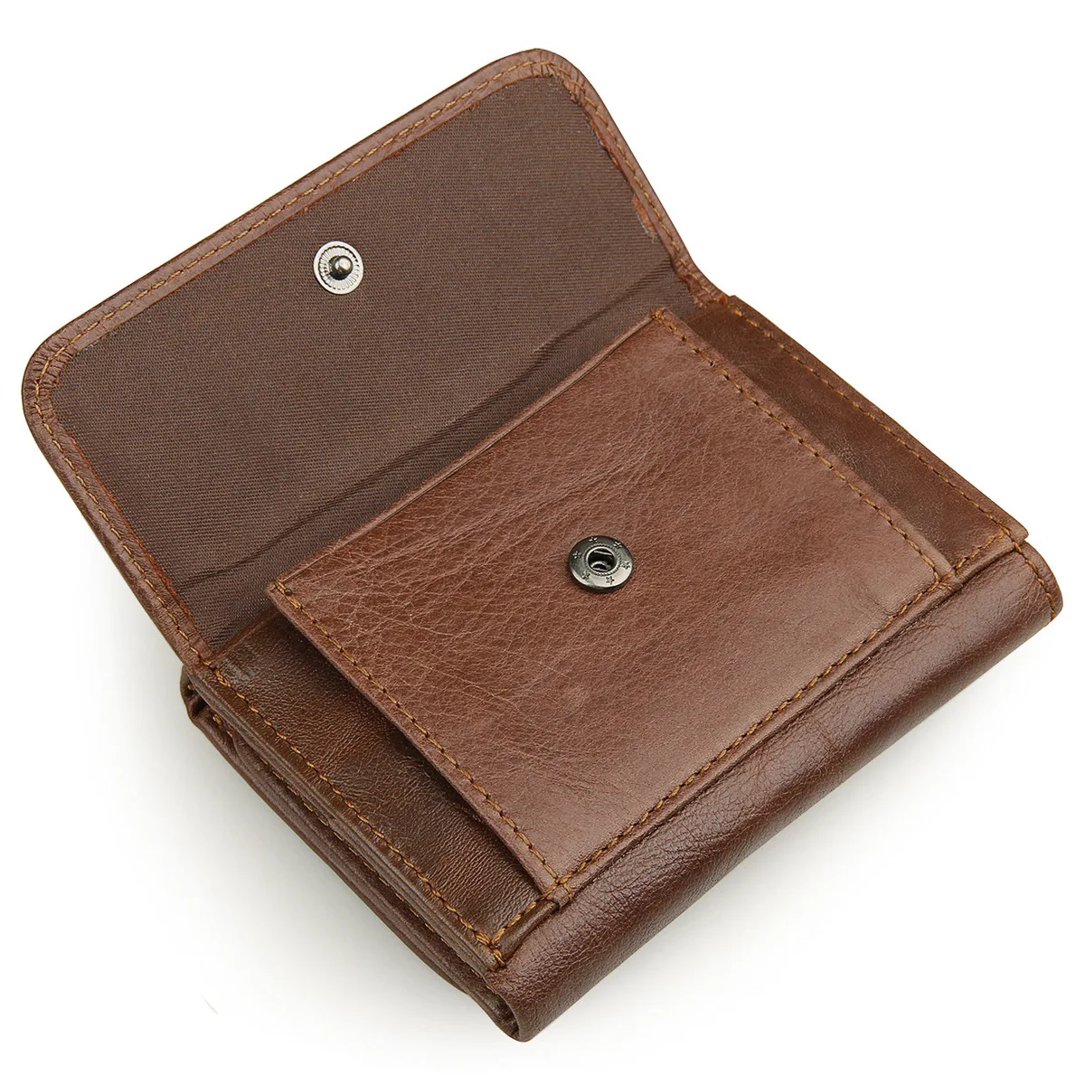 GENODERN 100% Top Cow Leather Men Wallet Vintage Korea Multifunctional Male Purse RFID Anti-magnetic  Leather Wallet 3