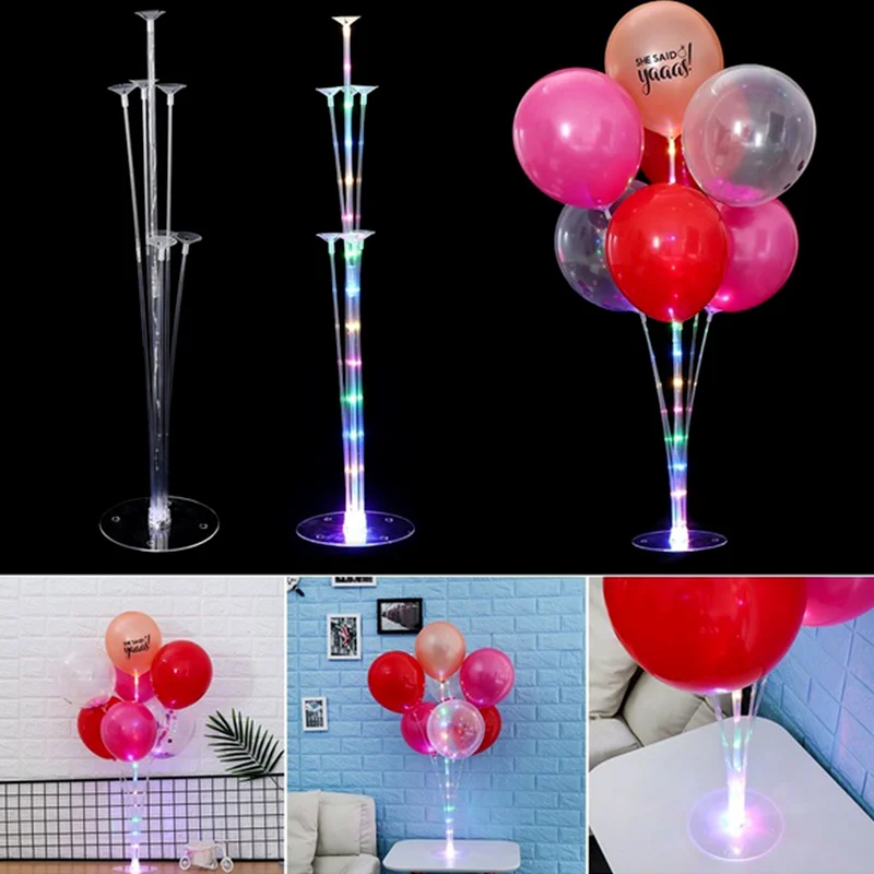 

LED Balloon Stand LED Family Sturdy Transparent Balloon Bracket Transparent Get Together Durable Balloon Struts Drop Shipping