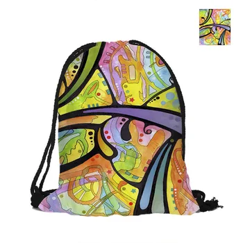 

Guitar Printing Drawstring Backpack For Beach School Shopping Fashion Polyester Bags Pouch Backpacks Shoulder Bag