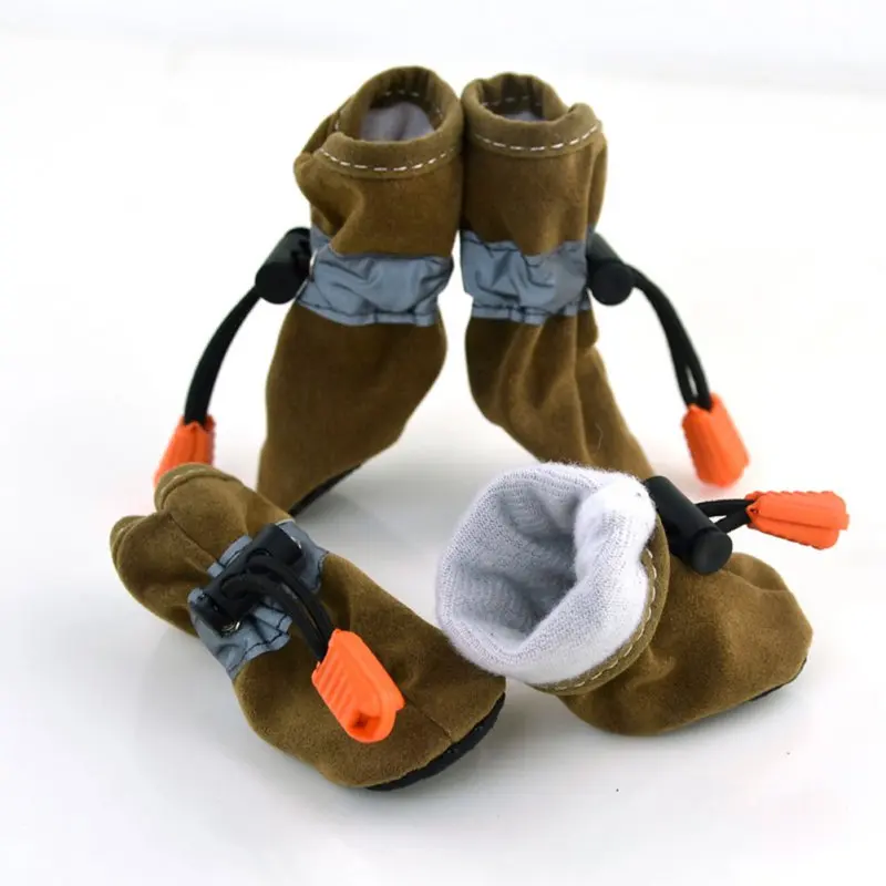 4 шт./компл. собака водонепроницаемая обувь; теплые мягкие зимние толстые дышащие собаки ботинки для щенков Чихуахуа XS-3XL7 Цвет