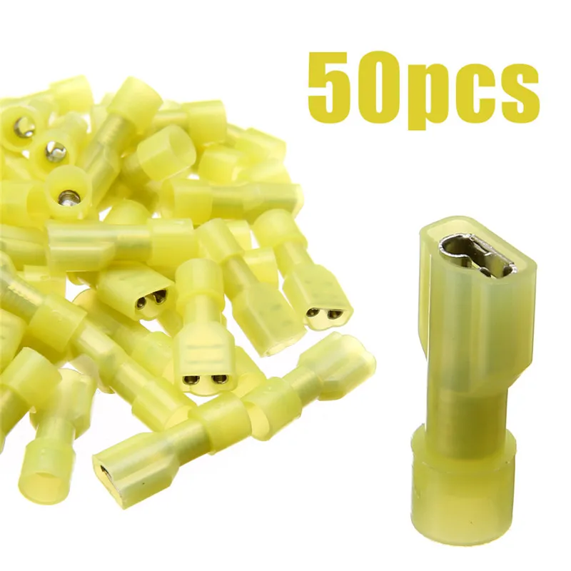 Buy Mayitr 50pcs Yellow 12 10AWG Female Spade