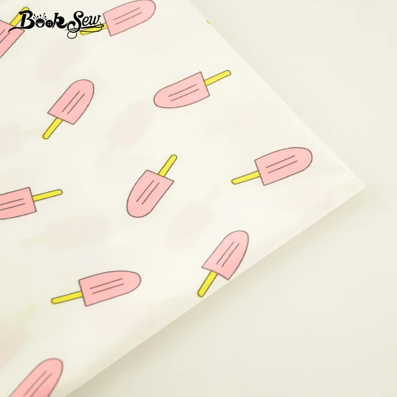 

Booksew Home Textile Cotton Twill Fabric Pink Ice-cream Designs Soft Quilting Cloth Fat Quarter For Bed Sheet Baby Beding Doll