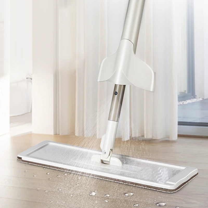 Günstige Congis Heißer verkauf Flache Boden mopp mit 3 stücke Grau Mikrofaser tuch ersetzen Squeeze spray mops für haus reinigung Hause saubere werkzeuge