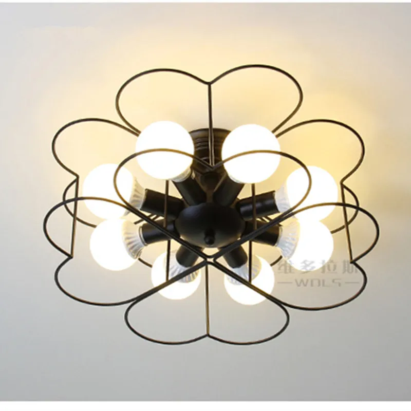 

Nordic Mini Modern Flower LED E27 Bulb Ceiling Lamp Novelty Home Deco Living Room Metal Flush Mount Ceiling Lighting Fixture