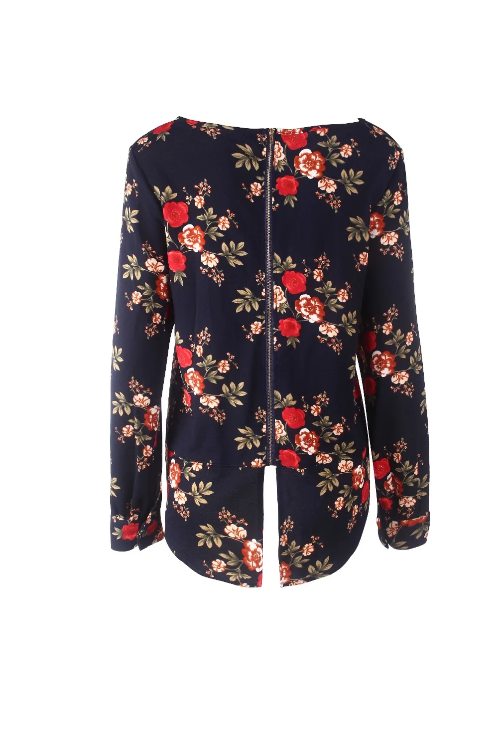 Back Zipper Shirts Women 2018 Loose White Top Femme Ladies Clothes Casual Floral Print Long Sleeve Elegant Blouse Vetements (32)