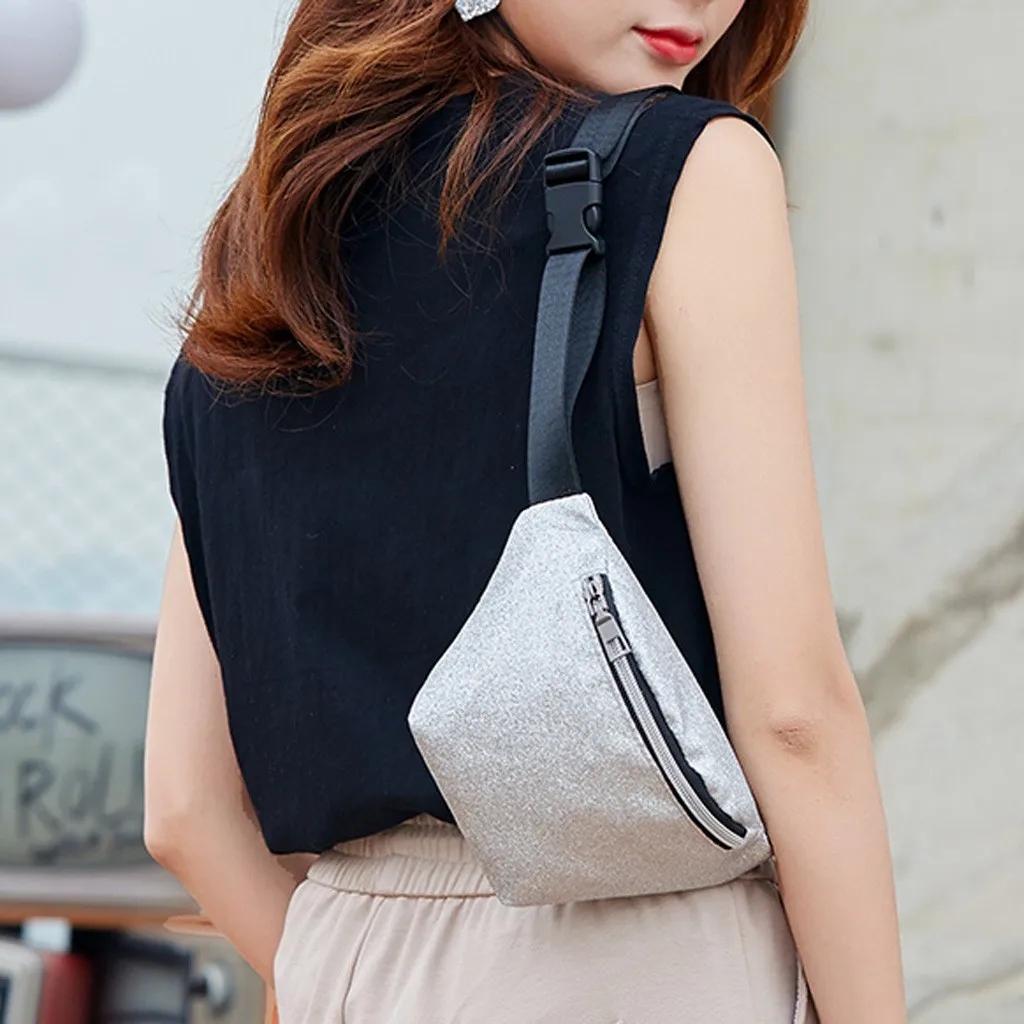 Блестящая поясная сумка кожаная модная дамская плечи маленькие квадратные пакеты кошелек с надписью унисекс вместительная сумка на плечо для мобильного телефона# LR1