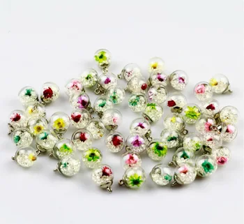 

50pcs 16mm Round Dried Mini Daisy Flower Beads For DIY Scrapbooking,Headband Hairband , Jewelry Pendant,Key Chain