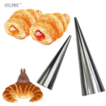 

12Pcs/set DIY Stainless Steel Horn Bread Baking Cake For Cream Horns Chocolate Cones Mold Spiral Baking Pastry Tools