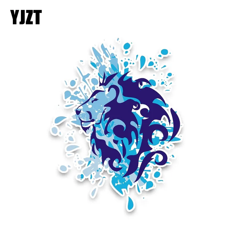 

YJZT 11.1*14.7CM Majestic Quiet Colorful Lion Decals Simple PVC Car Sticker C1-3127