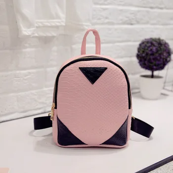 

2019 Women's Fashion Backpack Female Triangle Pattern Serpentine Print Travel Shoulder Bag New Design Bookbags for Teenage Girls