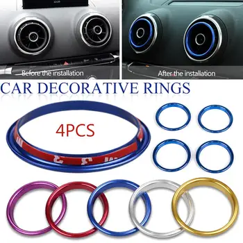

4pcs Auto Air Conditioning Air Outlet Bright Rings Car Decorative Rings For Audi A3 Interior Decoration Parts Bright Strip