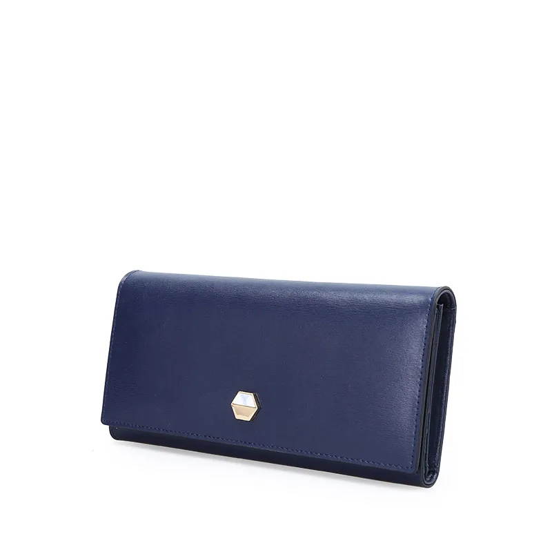 

New zipper 3 fold long-size large-capacity womens wallets fashion solid multi-card credit card holder buckle leather Clutch bag