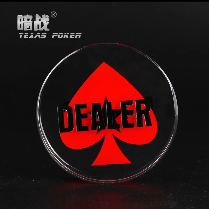 

1PC 8.0CM Poker dealer button crystals red star Large dealer button Poker Accessories