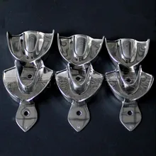 Plateaux dentaires, Instruments de prothèse dentaire, plateau d'impression en acier inoxydable, sans trou, 3 types, 6 pièces