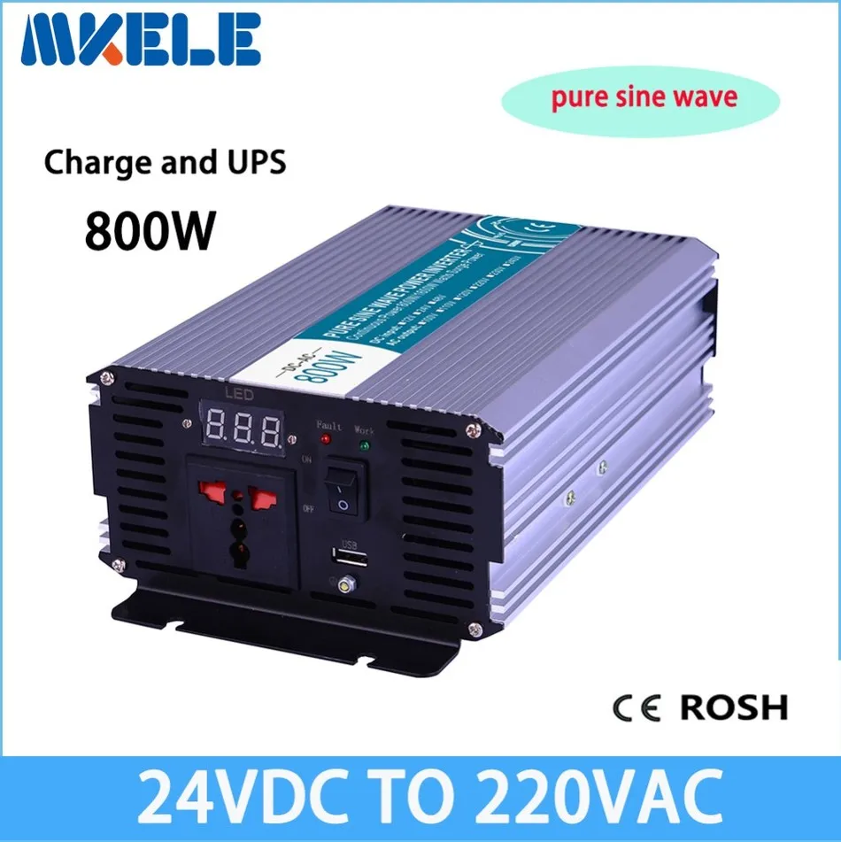 

MKP800-242-C pure sine wave 800w 24vdc to ac 220v inverters off grid solar inverter voltage converter with charger