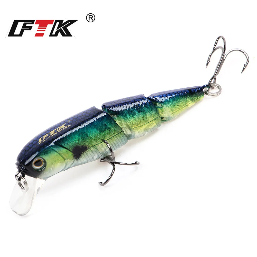 

FTK 10g Hard Minnow Fishing Lure 3 Segment Swimbait 7cm Artificial Multi Jointed Wobbler For Trolling Jerkbait Fishing Bait Bss