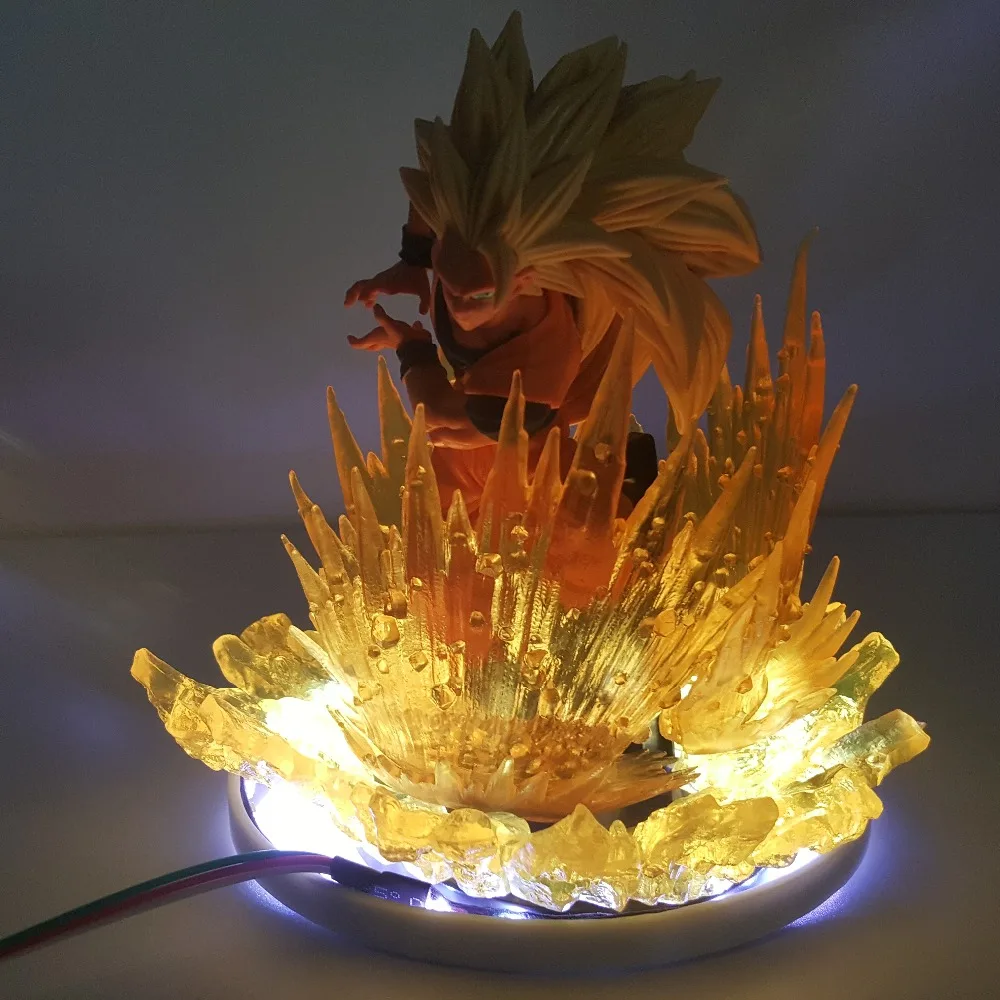 Dragon Ball Z Сон Гоку Супер Saiyan 3 Led вспышка ночник дистанционное управление Жемчуг дракона супер Гоку мощность светодиодный ночник