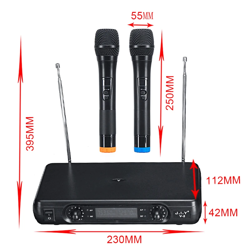 UHF беспроводной микрофон двухканальный 2 ручной микрофон один для двух V-segment микрофон усиления для дома KTV вечерние компьютер