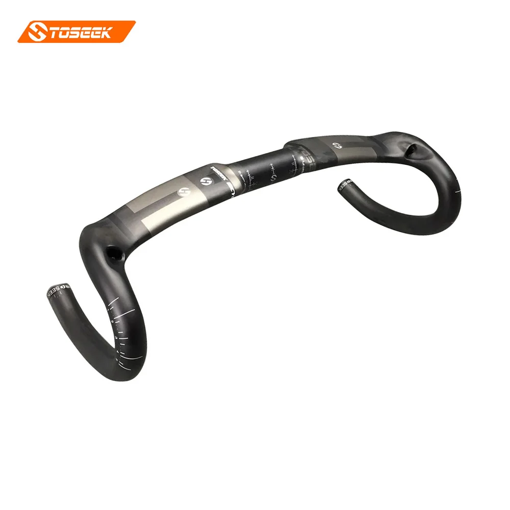 preço TOSEEK Road bike guidão UD preto fosco Mais Leve linha Interna de Carbono Guiador 31.8*400 420 440mm 230g