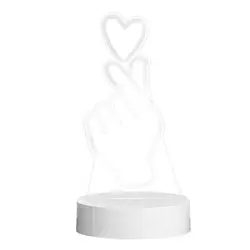 Новый прекрасный с принтом «сердечки» для маленькой девочки ночник, чем сердце жест настольная лампа в форме сердца светодиодная