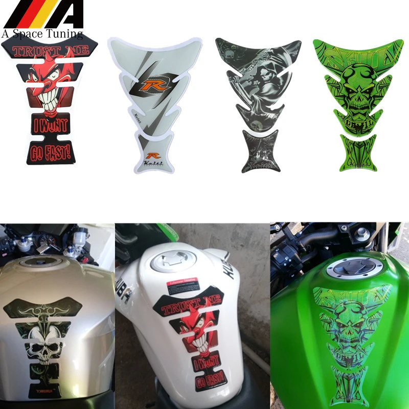 Automotive 14.5CM Motorcycles 3D Red Tank Fairing Body Emblem Decal