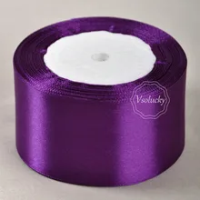 1 рулон фиолетовый 25 ярдов " 50 мм атласная лента бант для подарков Ремесло Свадебные принадлежности для праздника юбилей украшение для банкета