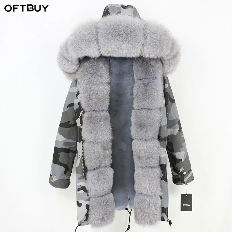 

OFTBUY Brand Winter Jacket Women Long Parka Real Fur Coat Natural Fox Fur Collar Luxury Parkas Outerwear Thick Warm Streetwear