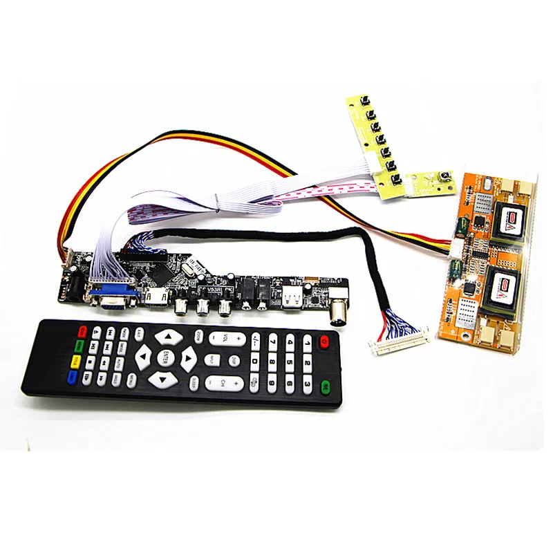 

TV+HDMI+VGA+AV+USB+AUDIO TV LCD driver board 21.5" M215HW01 V0 / LM215WF1 TLG1 1920*1080 LCD controller board DIY kits