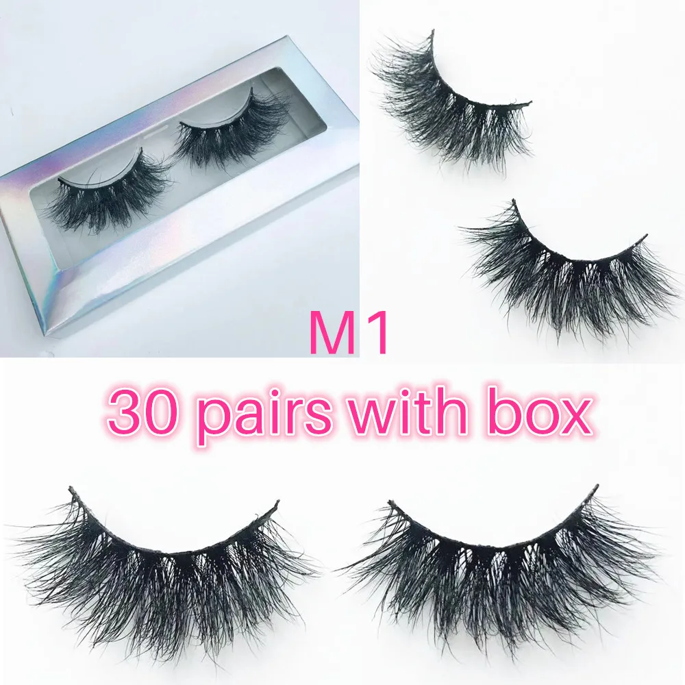 Morwalendi Lashes 30 pairs Fluffy 3D Mink lashes mink false eyelashes wholesale daily makeup reusable mink eyelashes cilios M1