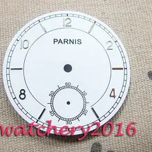 38,9 мм Parnis белый циферблат для ST 3620 6498 циферблат часов